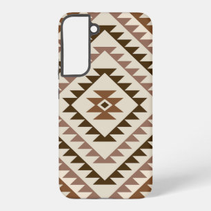 Aztec Diamond Motif Design Browns+Cream Samsung Galaxy Case