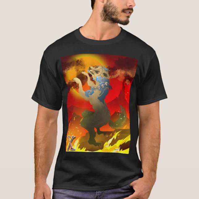 Aztec Dog of the Dead Design T-Shirt (Front)