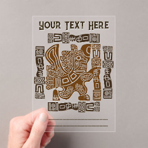 Aztec Eagle Warrior Tribal Ancient Art Acrylic Invitations