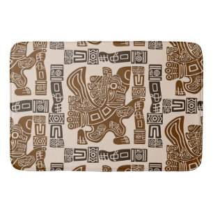 Aztec Eagle Warrior Tribal Ancient Art Bath Mat