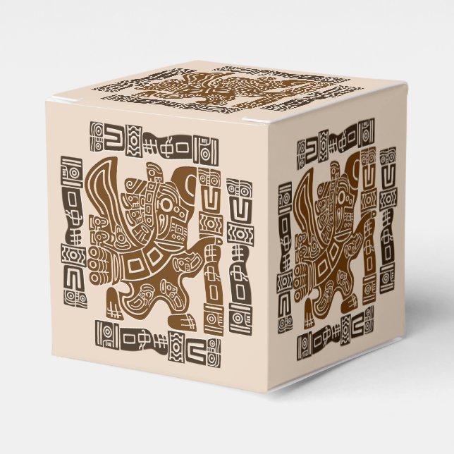 Aztec Eagle Warrior Tribal Ancient Art Favor Box (Front Side)