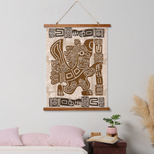 Aztec Eagle Warrior Tribal Ancient Art Hanging Tapestry