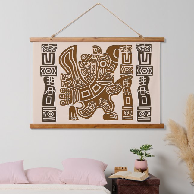 Aztec Eagle Warrior Tribal Ancient Art Hanging Tapestry (Bedroom)