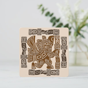 Aztec Eagle Warrior Tribal Ancient Art Invitation