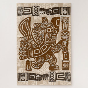 Aztec Eagle Warrior Tribal Ancient Art Jigsaw Puzzle