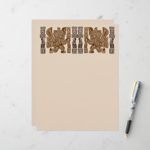 Aztec Eagle Warrior Tribal Ancient Art Letterhead