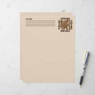Aztec Eagle Warrior Tribal Ancient Art Letterhead