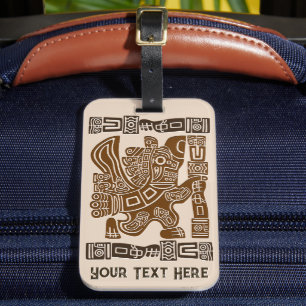 Aztec Eagle Warrior Tribal Ancient Art Luggage Tag