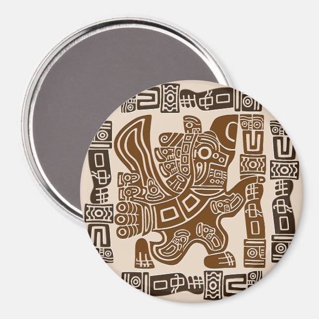 Aztec Eagle Warrior Tribal Ancient Art Magnet (Front/Back)