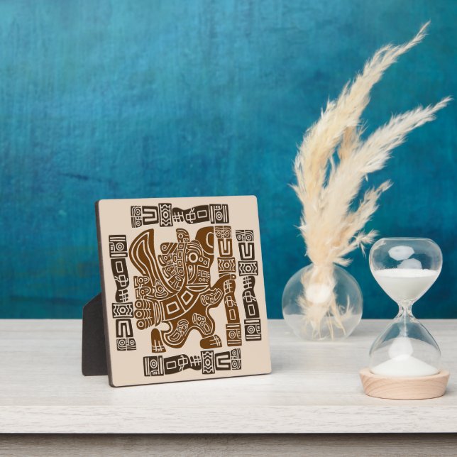 Aztec Eagle Warrior Tribal Ancient Art Plaque (Insitu)