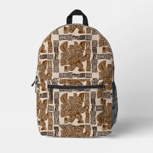 Aztec Eagle Warrior Tribal Ancient Art Printed Backpack