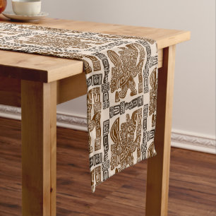 Aztec Eagle Warrior Tribal Ancient Art Short Table Runner