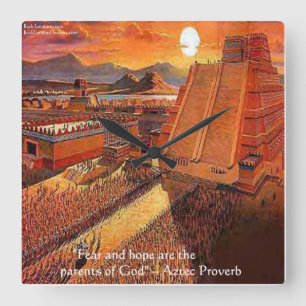 Aztec Empire & Famous Proverb Wall Clock
