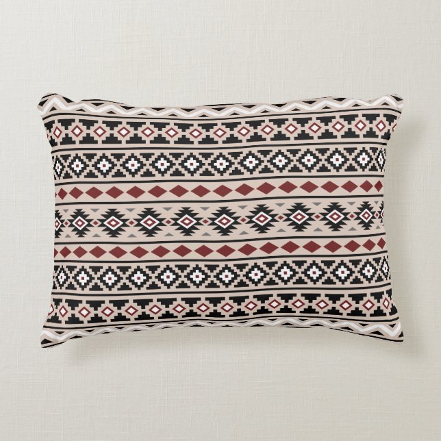 Aztec Essence II Ptn (H) Black White Grey Red Sand Accent Pillow (Front)