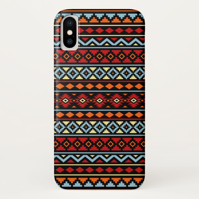 Aztec Essence II Ptn Red Blue Orange Yellow Blk Case-Mate iPhone Case (Back)