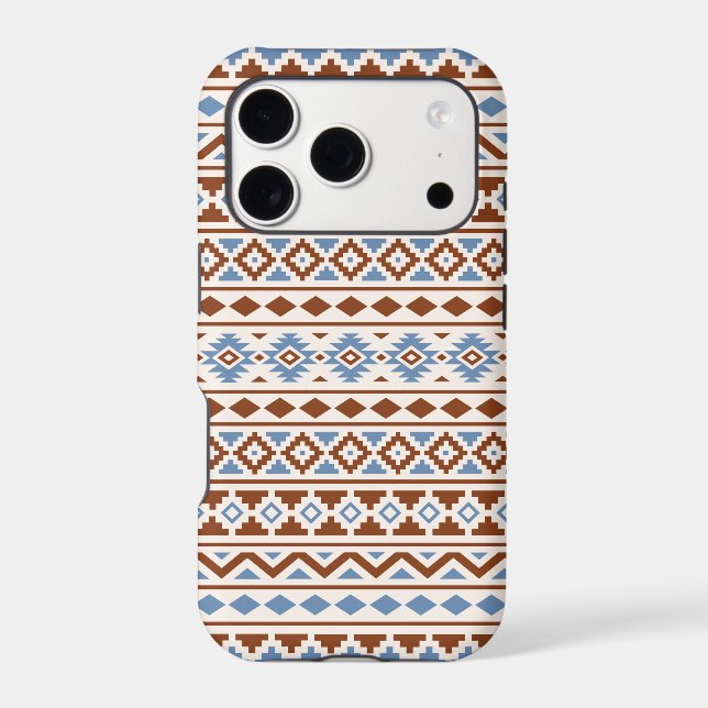 Aztec Essence Pattern II Rust Blue Cream (Verso)