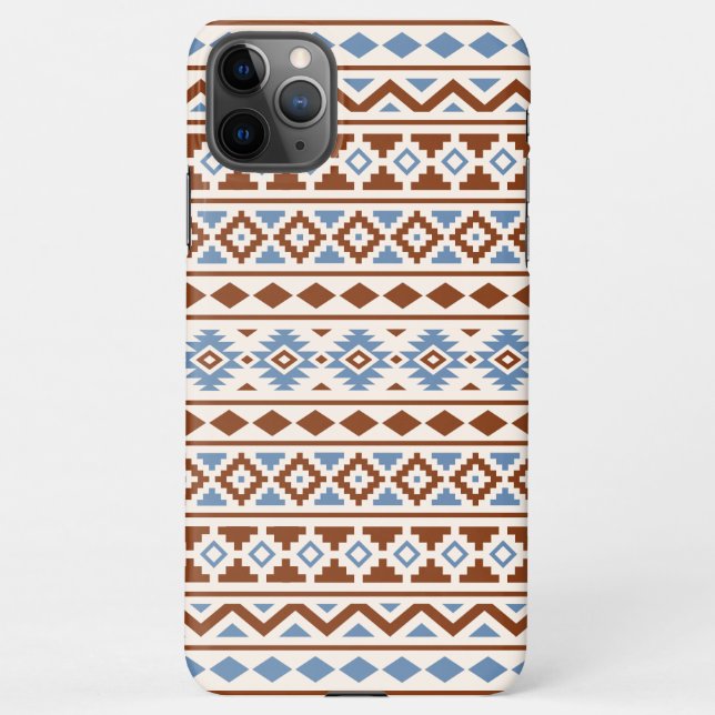 Aztec Essence Pattern II Rust Blue Cream iPhone Case (Back)