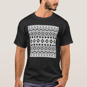 Aztec Essence Pattern III Black White Grey T-Shirt