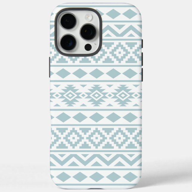 Aztec Essence Ptn III Duck Egg Blue on White Case-Mate iPhone Case (Back)