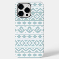 Aztec Essence Ptn III Duck Egg Blue on White
