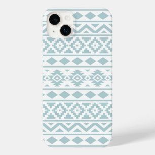 Aztec Essence Ptn III Duck Egg Blue on White Case-Mate iPhone 14 Plus Case