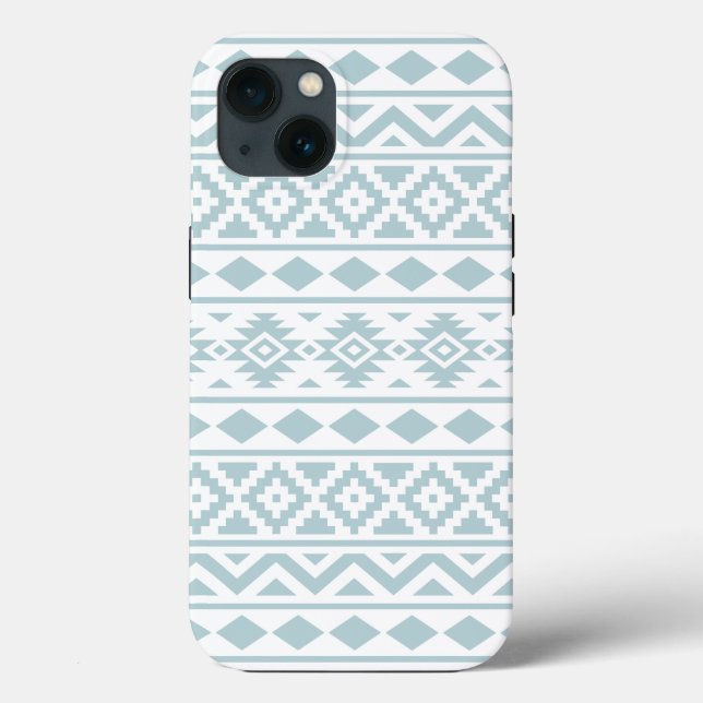 Aztec Essence Ptn III Duck Egg Blue on White Case-Mate iPhone Case (Back)