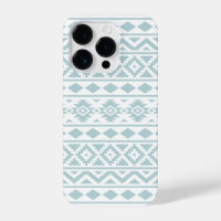 Aztec Essence Ptn III Duck Egg Blue on White