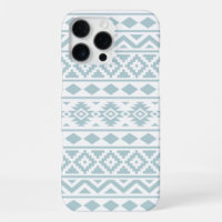 Aztec Essence Ptn III Duck Egg Blue on White