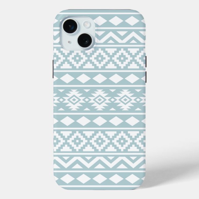 Aztec Essence Ptn III White on Duck Egg Blue Case-Mate iPhone Case (Back)