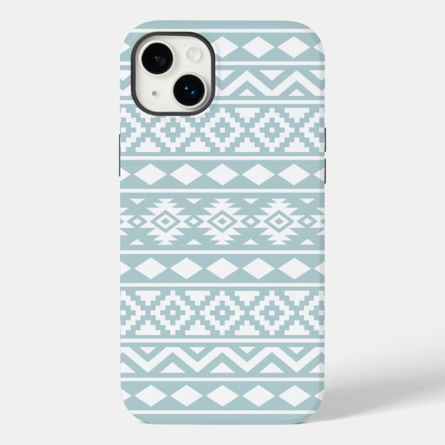 Aztec Essence Ptn III White on Duck Egg Blue Case-Mate iPhone Case (Back)