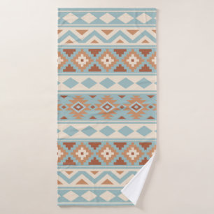 Aztec Essence Ptn IIIb Blue Cream Terracottas Bath Towel