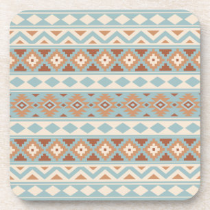 Aztec Essence Ptn IIIb Blue Cream Terracottas Coaster