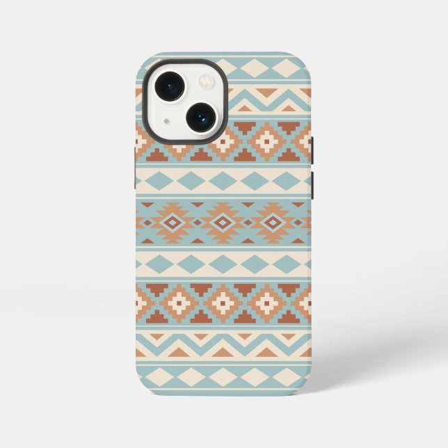 Aztec Essence Ptn IIIb Blue Cream Terracottas iPhone Case (Back)