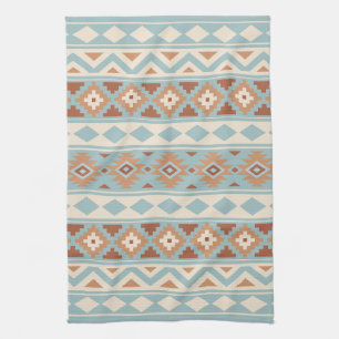 Aztec Essence Ptn IIIb Blue Cream Terracottas Kitchen Towel