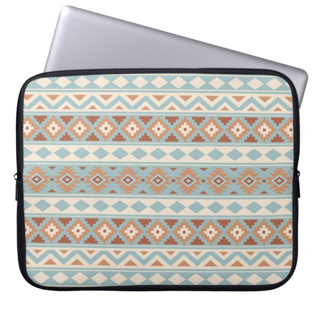 Aztec Essence Ptn IIIb Blue Cream Terracottas Laptop Sleeve (Front)