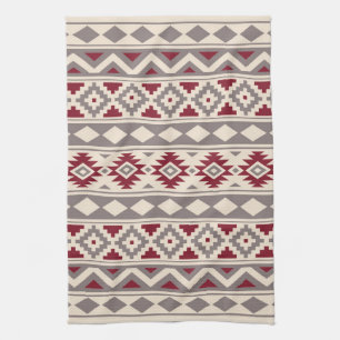 Aztec Essence Ptn IIIb Cream Taupe Red Kitchen Towel