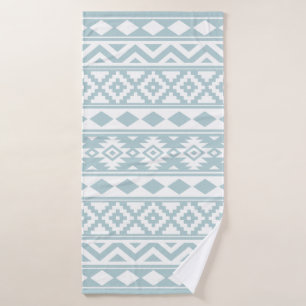 Aztec Essence Ptn IIIb Duck Egg Blue & White Bath Towel