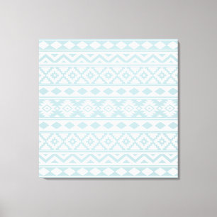 Aztec Essence Ptn IIIb Duck Egg Blue & White Canvas Print
