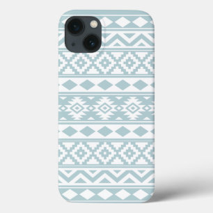 Aztec Essence Ptn IIIb Duck Egg Blue & White iPhone 13 Case