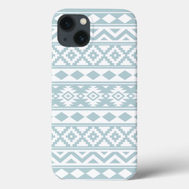 Aztec Essence Ptn IIIb Duck Egg Blue & White Case-Mate iPhone Case (Back)