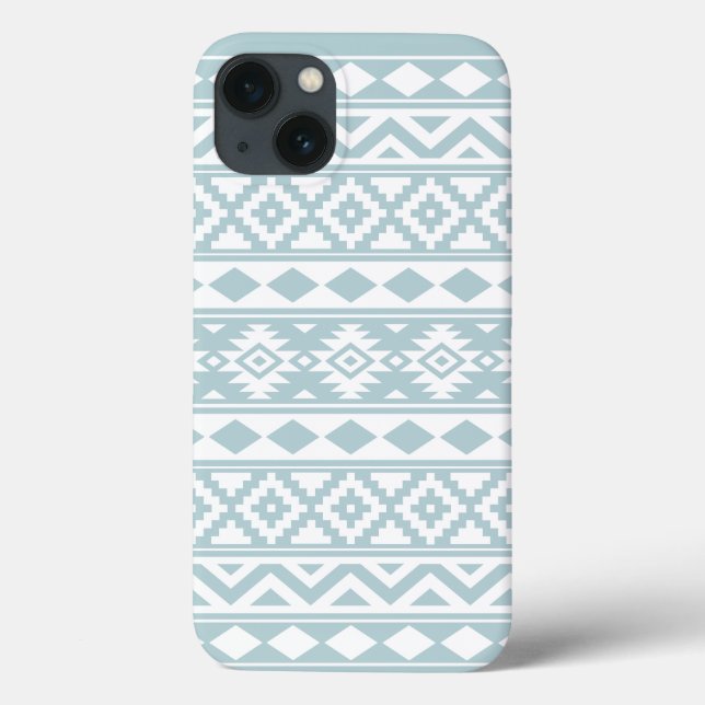 Aztec Essence Ptn IIIb Duck Egg Blue & White Case-Mate iPhone Case (Back)