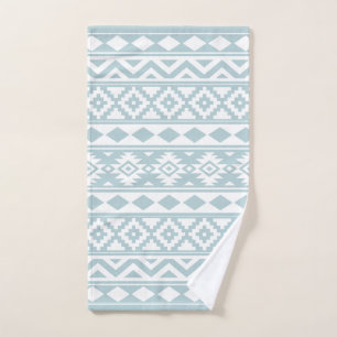 Aztec Essence Ptn IIIb Duck Egg Blue & White Hand Towel