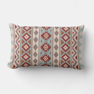 Aztec Essence Ptn IIIb Taupe Blue Crm Terracottas Lumbar Pillow