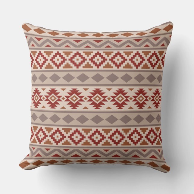 Aztec Essence Ptn IIIb Taupes Creams Terracottas Throw Pillow (Front)