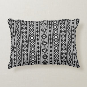 Aztec Essence Vertical Ptn II Black White Grey Decorative Pillow