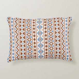 Aztec Essence Vertical Ptn II Rust Blue Cream Accent Pillow