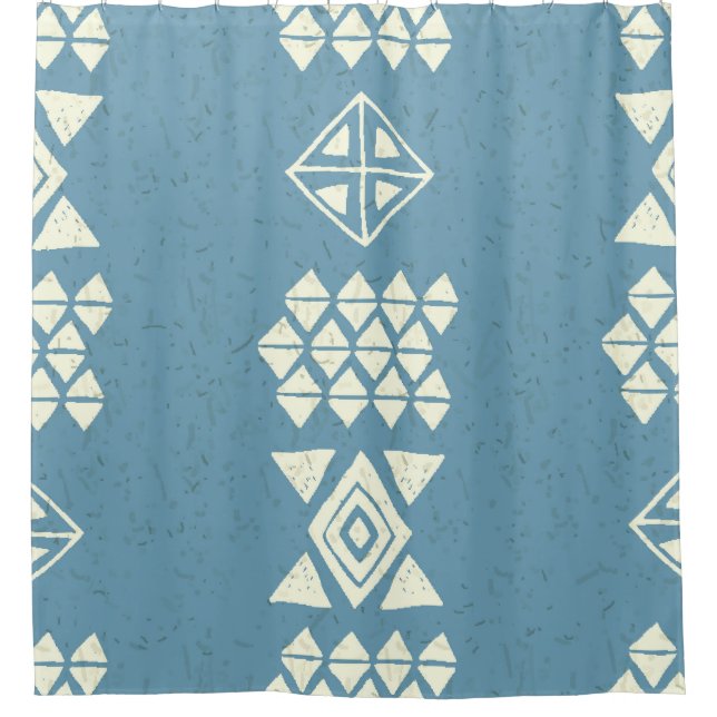 Aztec Ethnic: Blue Geometric Seamless. (Front)
