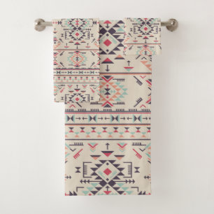 Aztec Ethnic Tribal Pattern Bath Towel Set