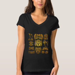 Aztec Face Mayan Mask Inca Civilization Native Gif T-Shirt