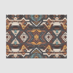 Aztec Faux wood tile pattern decoupage  Tissue Paper